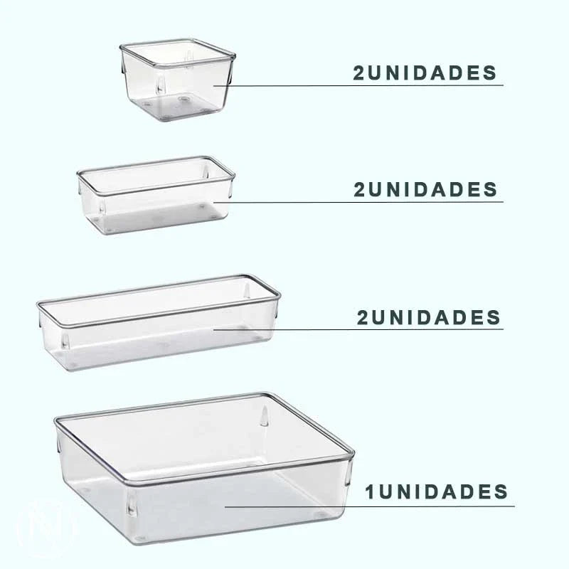 Kit 7 Organizadores em Acrílico para Escritório